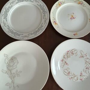 4 Vintage China Dinner Plates
